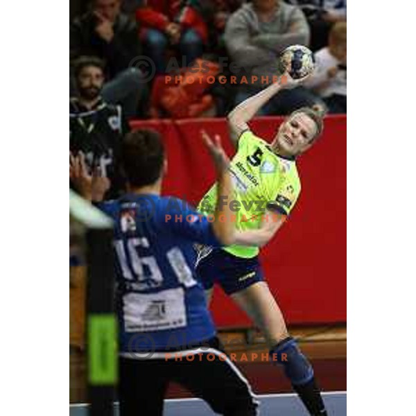 Aneta Benko in action during Women\'s EHF Champions League match between Krim Mercator (SLO) and Midtjylland (DEN) in Kodeljevo Hall, Ljubljana on January 28, 2018