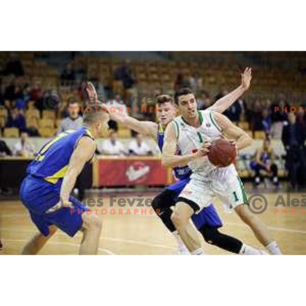 action during Nova KBM league basketball match between Petrol Olimpija and Sencur GGD in Hala Tivoli, Ljubljana, Slovenia on January 28, 2018