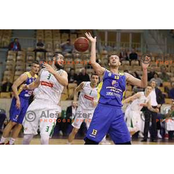 action during Nova KBM league basketball match between Petrol Olimpija and Sencur GGD in Hala Tivoli, Ljubljana, Slovenia on January 28, 2018