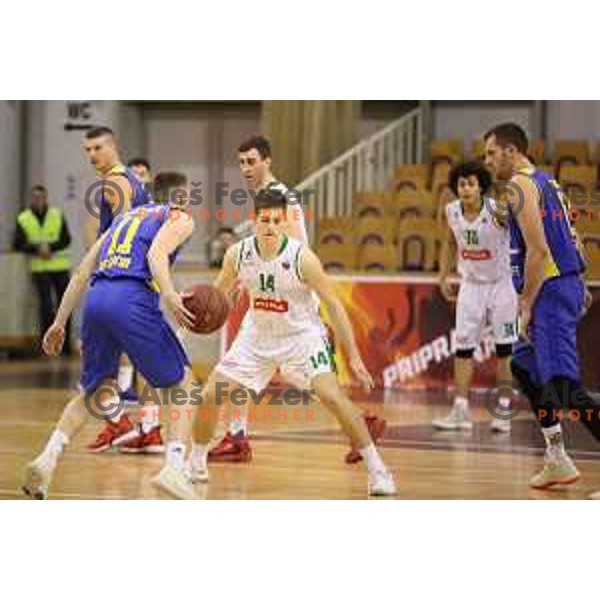 Maks Klanjscek in action during Nova KBM league basketball match between Petrol Olimpija and Sencur GGD in Hala Tivoli, Ljubljana, Slovenia on January 28, 2018