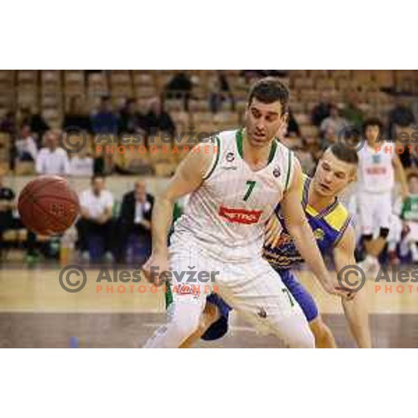 action during Nova KBM league basketball match between Petrol Olimpija and Sencur GGD in Hala Tivoli, Ljubljana, Slovenia on January 28, 2018
