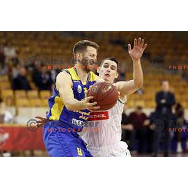 action during Nova KBM league basketball match between Petrol Olimpija and Sencur GGD in Hala Tivoli, Ljubljana, Slovenia on January 28, 2018