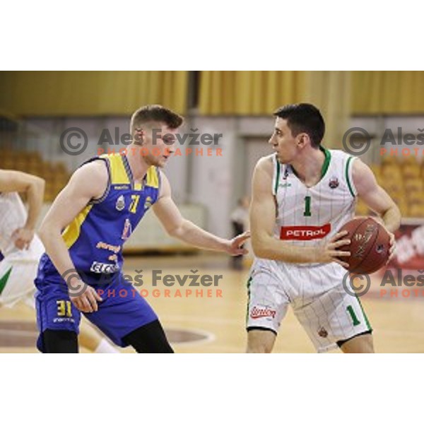 action during Nova KBM league basketball match between Petrol Olimpija and Sencur GGD in Hala Tivoli, Ljubljana, Slovenia on January 28, 2018