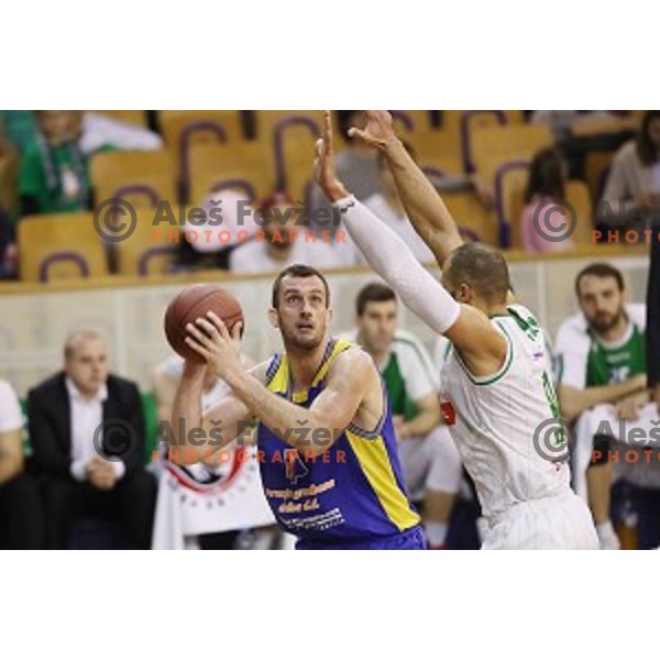 action during Nova KBM league basketball match between Petrol Olimpija and Sencur GGD in Hala Tivoli, Ljubljana, Slovenia on January 28, 2018