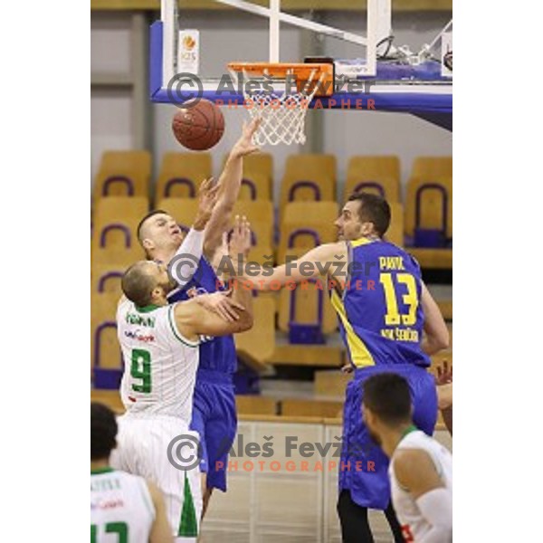 action during Nova KBM league basketball match between Petrol Olimpija and Sencur GGD in Hala Tivoli, Ljubljana, Slovenia on January 28, 2018