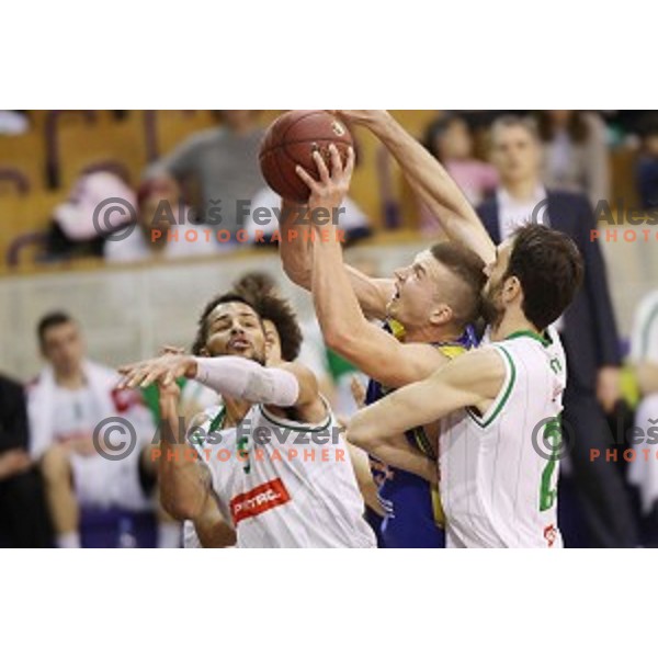 action during Nova KBM league basketball match between Petrol Olimpija and Sencur GGD in Hala Tivoli, Ljubljana, Slovenia on January 28, 2018