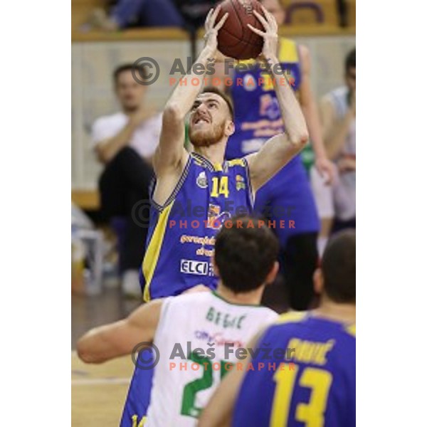 action during Nova KBM league basketball match between Petrol Olimpija and Sencur GGD in Hala Tivoli, Ljubljana, Slovenia on January 28, 2018