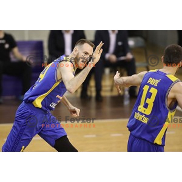 action during Nova KBM league basketball match between Petrol Olimpija and Sencur GGD in Hala Tivoli, Ljubljana, Slovenia on January 28, 2018