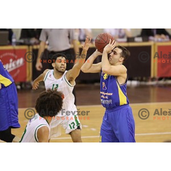 action during Nova KBM league basketball match between Petrol Olimpija and Sencur GGD in Hala Tivoli, Ljubljana, Slovenia on January 28, 2018