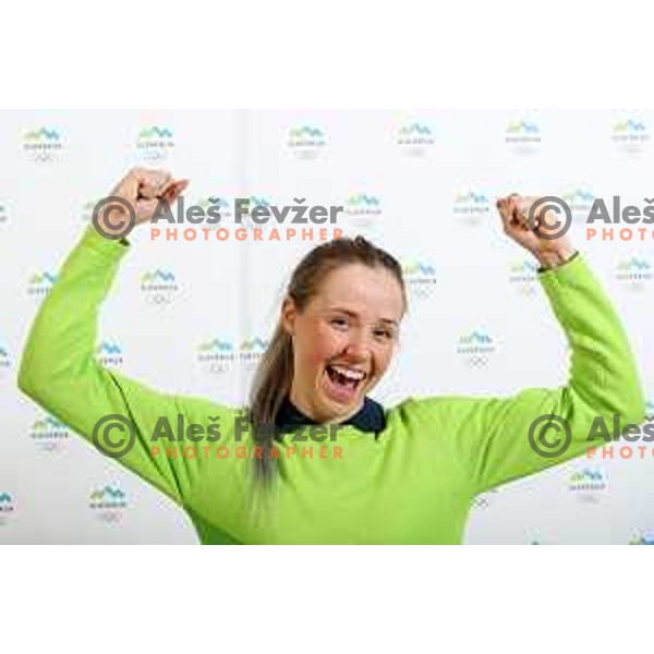 Anamarija Lampic of Slovenia Olympic team for Winter Olympic Games PyeongChang 2018 at official photoshooting in Ljubljana on January 29, 2018