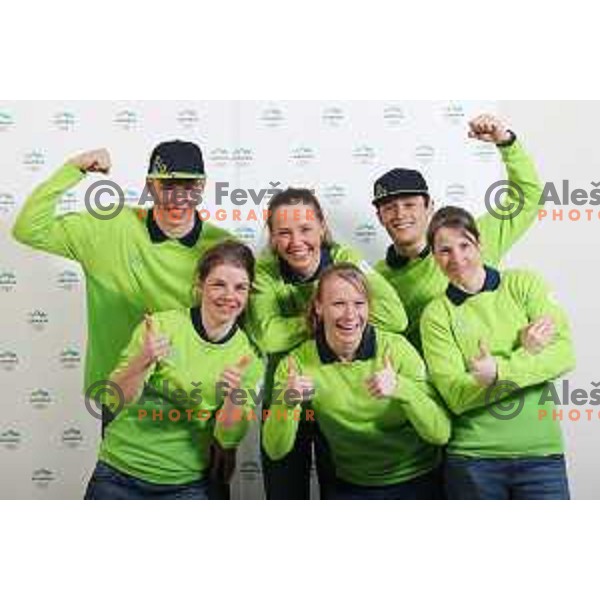 Slovenia Cross-Country Olympic team for Winter Olympic Games PyeongChang 2018 at official photoshooting in Ljubljana on January 29, 2018