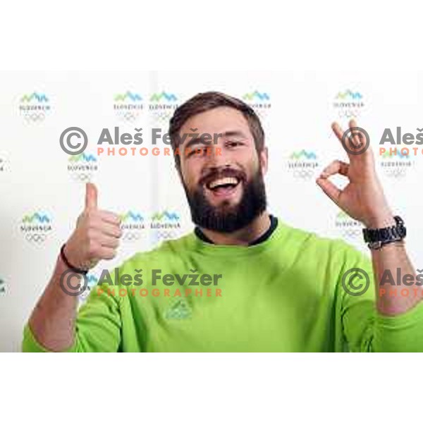 Filip Flisar of Slovenia Olympic team for Winter Olympic Games PyeongChang 2018 at official photoshooting in Ljubljana on January 29, 2018