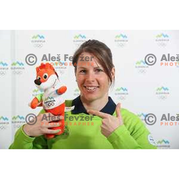 Vesna Fabjan of Slovenia Olympic team for Winter Olympic Games PyeongChang 2018 at official photoshooting in Ljubljana on January 29, 2018