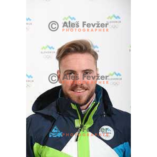 Miha Hrobat of Slovenia Olympic team for Winter Olympic Games PyeongChang 2018 in Ljubljana on January 29, 2018