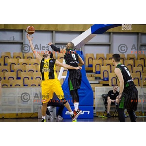 Jordan Morgan in action during FIBA Basketball Champions league basketball match between Petrol Olimpija and AEK, Tivoli, Ljubljana, Slovenia on January 30, 2018