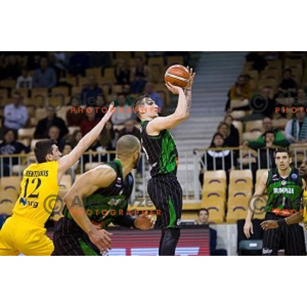 Gregor Hrovat in action during FIBA Basketball Champions league basketball match between Petrol Olimpija and AEK, Tivoli, Ljubljana, Slovenia on January 30, 2018