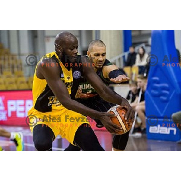Jordan Morgan in action during FIBA Basketball Champions league basketball match between Petrol Olimpija and AEK, Tivoli, Ljubljana, Slovenia on January 30, 2018