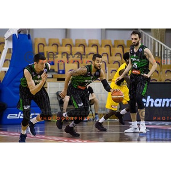 Devin Oliver, Mirza Begic of Petrol Olimpija in action during FIBA Basketball Champions league basketball match between Petrol Olimpija and AEK, Tivoli, Ljubljana, Slovenia on January 30, 2018
