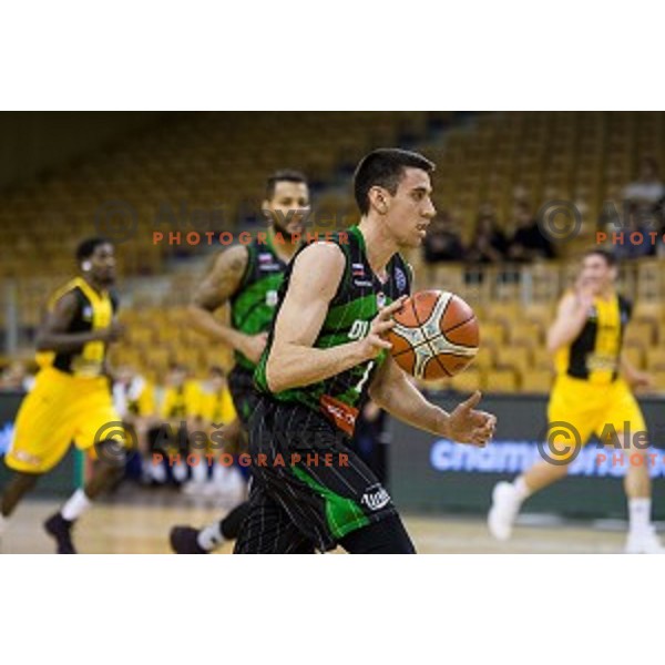 Erjon Kastrati in action during FIBA Basketball Champions league basketball match between Petrol Olimpija and AEK, Tivoli, Ljubljana, Slovenia on January 30, 2018