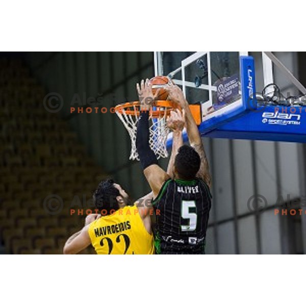 in action during FIBA Basketball Champions league basketball match between Petrol Olimpija and AEK, Tivoli, Ljubljana, Slovenia on January 30, 2018