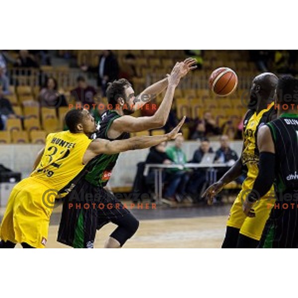 Mirza Begic in action during FIBA Basketball Champions league basketball match between Petrol Olimpija and AEK, Tivoli, Ljubljana, Slovenia on January 30, 2018