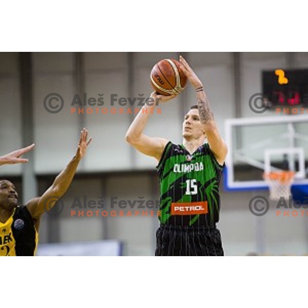 Gregor Hrovat in action during FIBA Basketball Champions league basketball match between Petrol Olimpija and AEK, Tivoli, Ljubljana, Slovenia on January 30, 2018