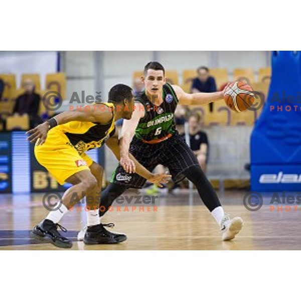 Jan Span in action during FIBA Basketball Champions league basketball match between Petrol Olimpija and AEK, Tivoli, Ljubljana, Slovenia on January 30, 2018