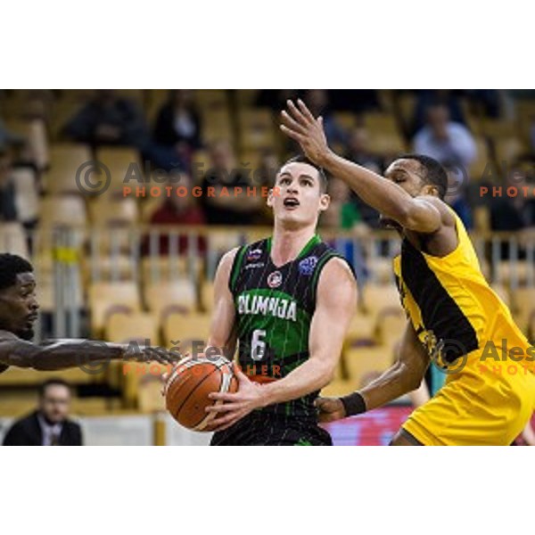 Jan Span in action during FIBA Basketball Champions league basketball match between Petrol Olimpija and AEK, Tivoli, Ljubljana, Slovenia on January 30, 2018
