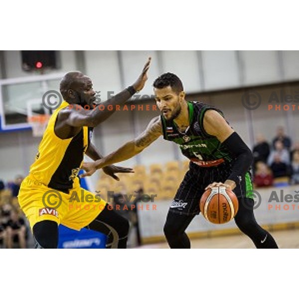 Devin Oliver in action during FIBA Basketball Champions league basketball match between Petrol Olimpija and AEK, Tivoli, Ljubljana, Slovenia on January 30, 2018