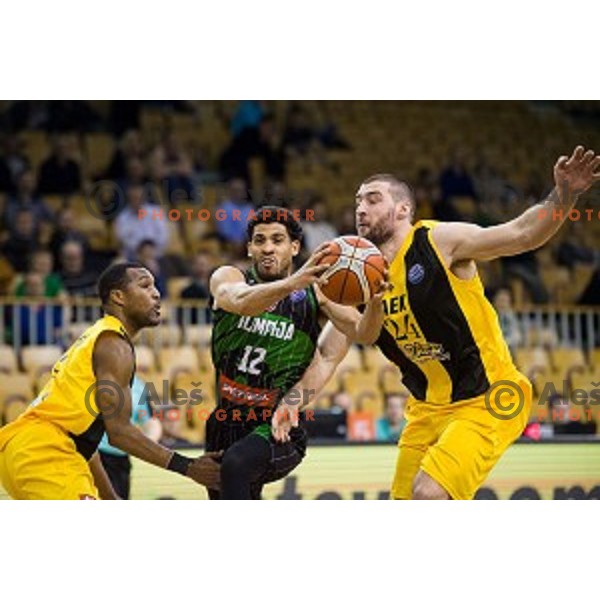 Talor Battle in action during FIBA Basketball Champions league basketball match between Petrol Olimpija and AEK, Tivoli, Ljubljana, Slovenia on January 30, 2018