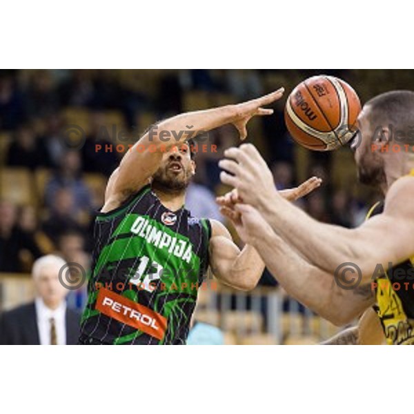 Talor Battle in action during FIBA Basketball Champions league basketball match between Petrol Olimpija and AEK, Tivoli, Ljubljana, Slovenia on January 30, 2018
