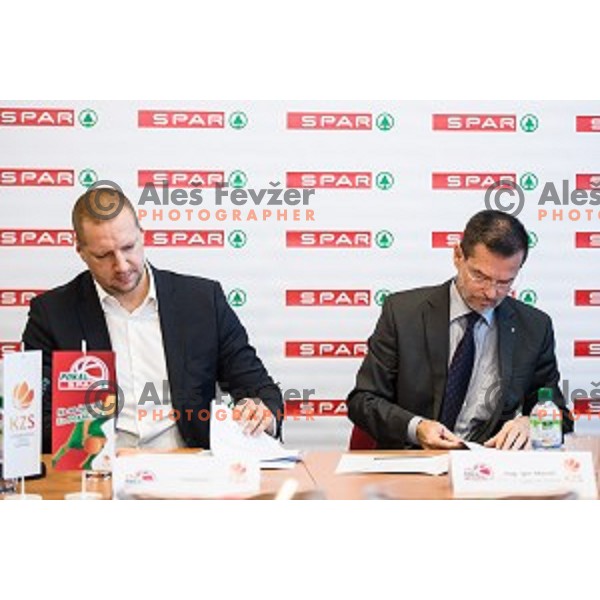 Matej Erjavec, Igor Mervic during Spar Cup final draw, Ljubljana, Slovenia on January 31, 2018