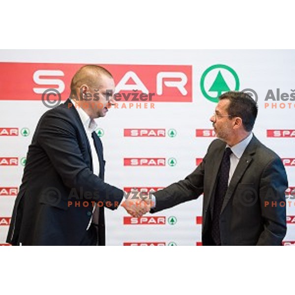 Matej Erjavec, Igor Mervic during Spar Cup final draw, Ljubljana, Slovenia on January 31, 2018