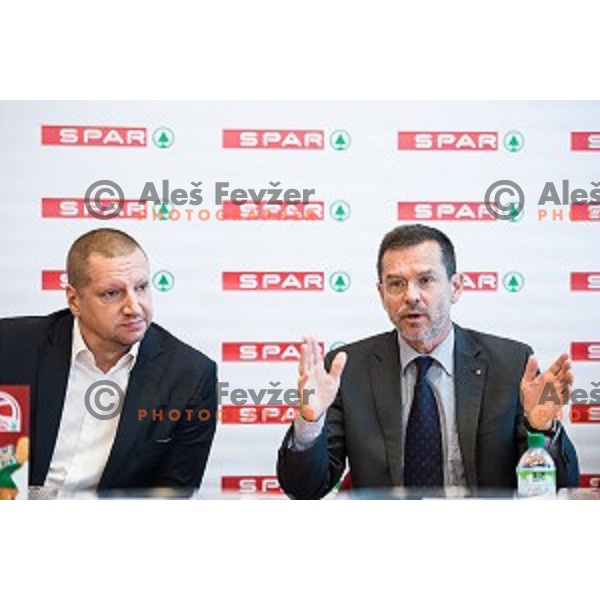 Matej Erjavec, Igor Mervic during Spar Cup final draw, Ljubljana, Slovenia on January 31, 2018