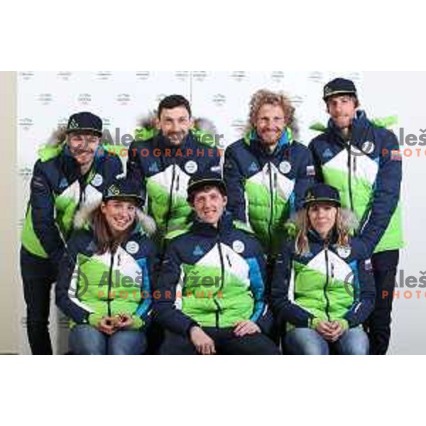 Slovenia Biathlon Olympic team for Winter Olympic Games PyeongChang 2018 at official photoshooting in Ljubljana on January 29, 2018