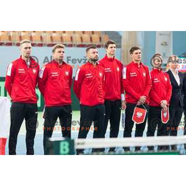 Team of Poland before Davis Cup 2018 match between Slovenia nad Poland, played in Lukna, Maribor, Slovenia on February 3, 2018