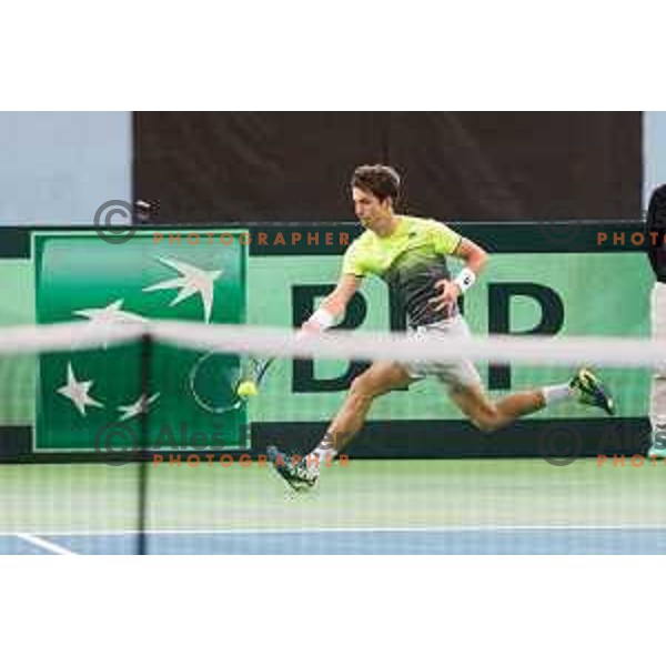 Aljaz Bedene of Slovenia during Davis Cup 2018 between Slovenia and Poland, played in Lukna, Maribor, Slovenia on February 3, 2018