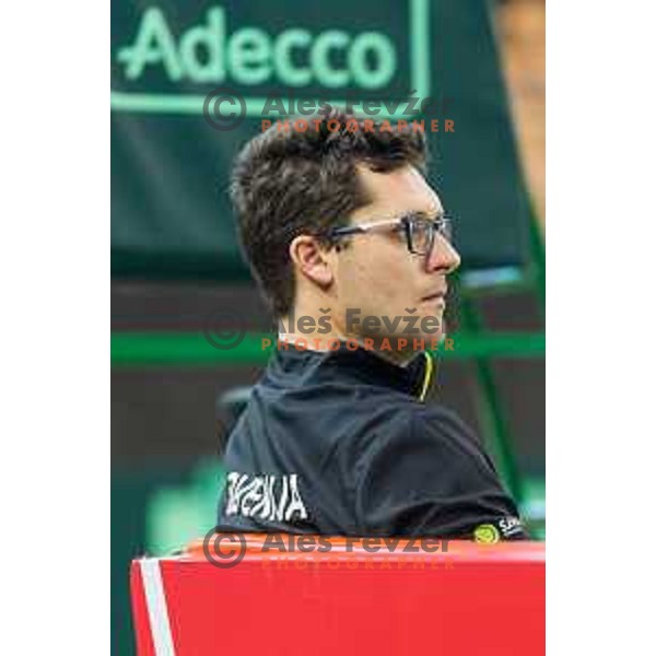 Miha Mlakar, captain of Slovenia during Davis Cup 2018 between Slovenia and Poland, played in Lukna, Maribor, Slovenia on February 3, 2018
