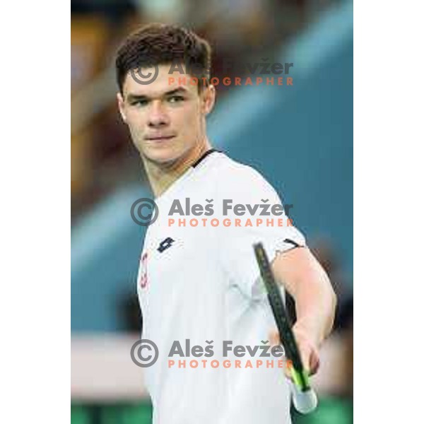 Kamil Majchrzak of Poland during Davis Cup 2018 between Slovenia and Poland, played in Lukna, Maribor, Slovenia on February 3, 2018