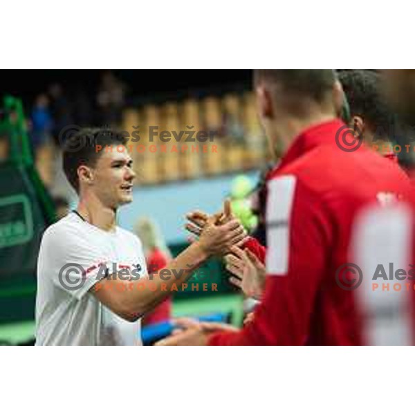Kamil Majchrzak of Poland during Davis Cup 2018 between Slovenia and Poland, played in Lukna, Maribor, Slovenia on February 3, 2018