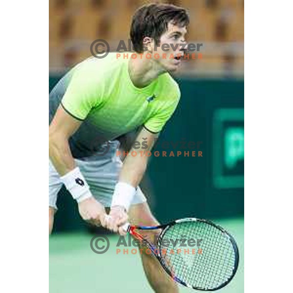 Aljaz Bedene of Slovenia during Davis Cup 2018 between Slovenia and Poland, played in Lukna, Maribor, Slovenia on February 3, 2018