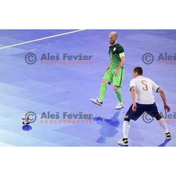 Igor Osredkar of Slovenia in action during futsal match between Slovenia and Serbia at UEFA Futsal Euro 2018 in Stozice, Ljubljana on January 30, 2018