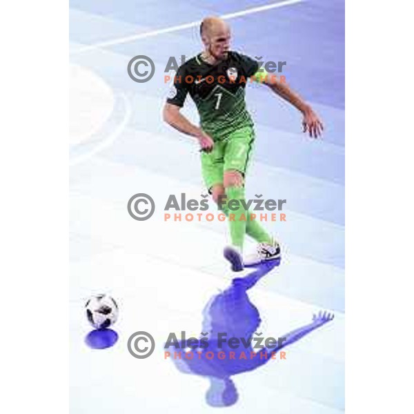 Igor Osredkar of Slovenia in action during futsal match between Slovenia and Serbia at UEFA Futsal Euro 2018 in Stozice, Ljubljana on January 30, 2018