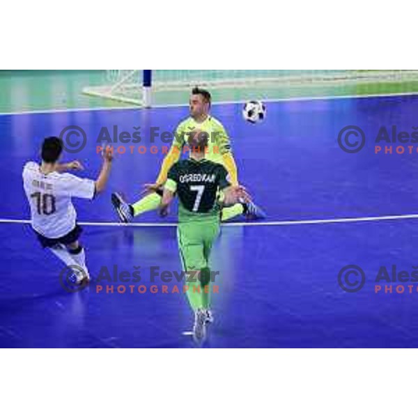 Damir Puskar of Slovenia in action during futsal match between Slovenia and Serbia at UEFA Futsal Euro 2018 in Stozice, Ljubljana on January 30, 2018