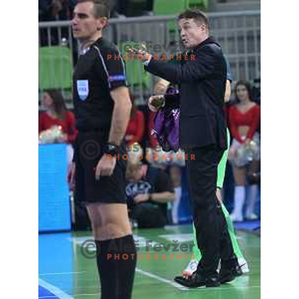 Andrej Dobovicnik, head coach of Slovenia in action during futsal match between Slovenia and Serbia at UEFA Futsal Euro 2018 in Stozice, Ljubljana on January 30, 2018