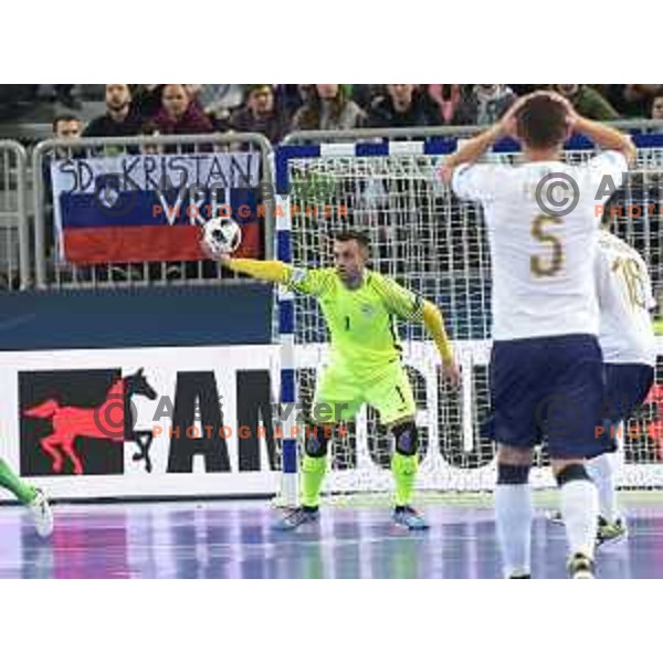 Damir Puskar of Slovenia in action during futsal match between Slovenia and Serbia at UEFA Futsal Euro 2018 in Stozice, Ljubljana on January 30, 2018