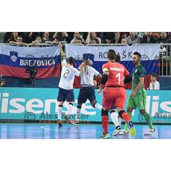 of Slovenia in action during futsal match between Slovenia and Italy at UEFA Futsal Euro 2018 in Stozice, Ljubljana on February 3, 2018