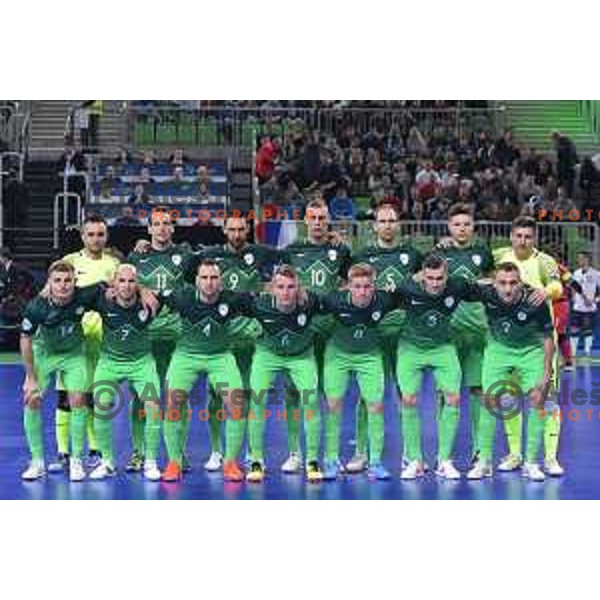 of Slovenia in action during futsal match between Slovenia and Italy at UEFA Futsal Euro 2018 in Stozice, Ljubljana on February 3, 2018