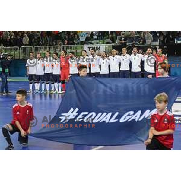 of Slovenia in action during futsal match between Slovenia and Italy at UEFA Futsal Euro 2018 in Stozice, Ljubljana on February 3, 2018