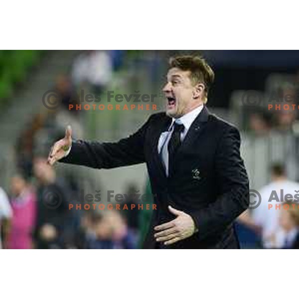 Andrej Dobovicnik, head coach of Slovenia in action during futsal match between Slovenia and Italy at UEFA Futsal Euro 2018 in Stozice, Ljubljana on February 3, 2018